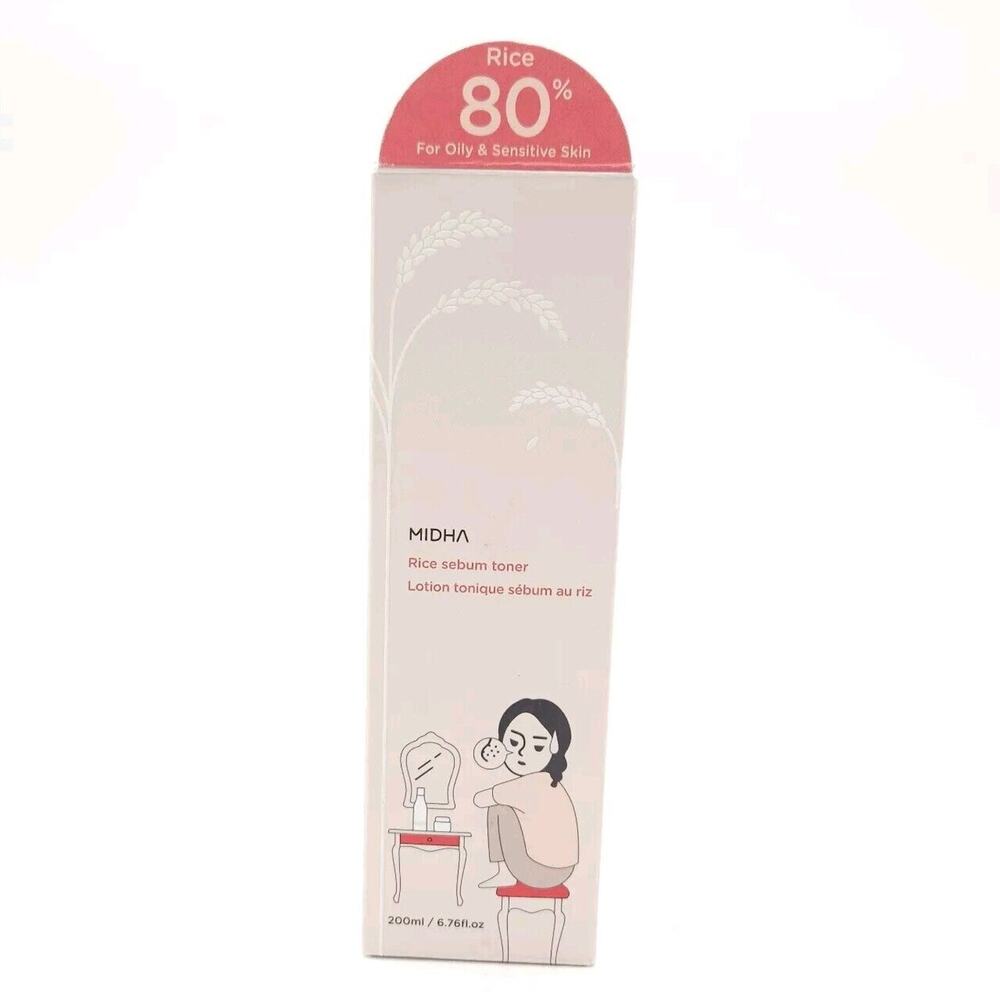 MIDHA Rice Sebum Toner 200ml / 6.76oz 80% Rice Oil For Oily & Sensitive Skin New